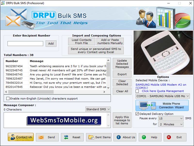 Web SMS to Mobile GSM - Screenshot 1