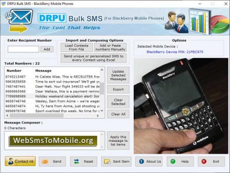 Visit Listing - BlackBerry Mobile SMS BlackBerry Mobile SMS - Screenshot 1
