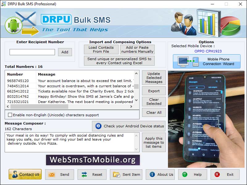 Web SMS to Mobile - Screenshot 1