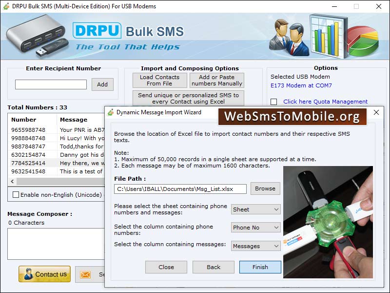 Web to Mobile SMS - Screenshot 1