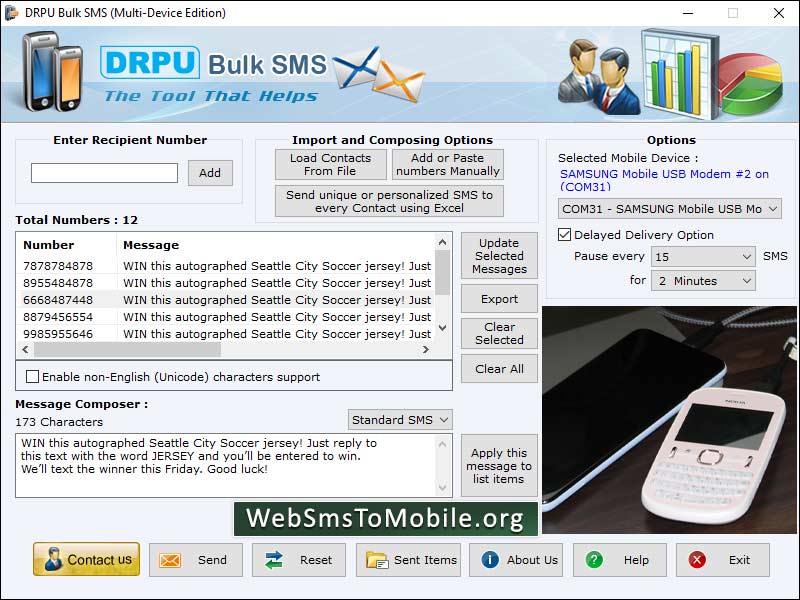GSM Mobile SMS Software - Screenshot 1