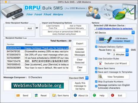 Mac Bulk SMS Modem - Screenshot 1