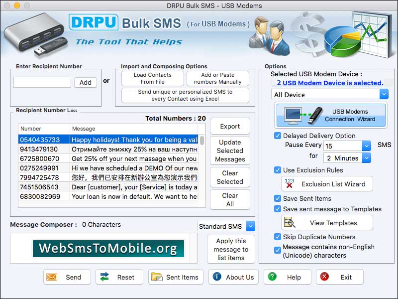 Mac Bulk SMS Modem - Screenshot 1