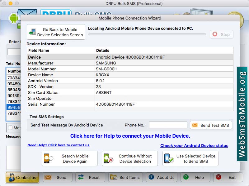 Bulk SMS Software for Mac - Screenshot 1