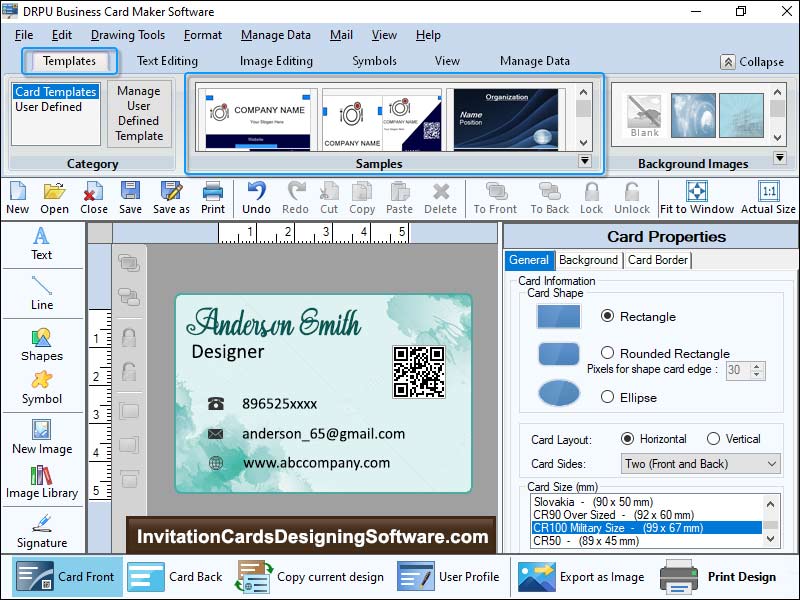 Design Visiting Cards Software - Screenshot 1