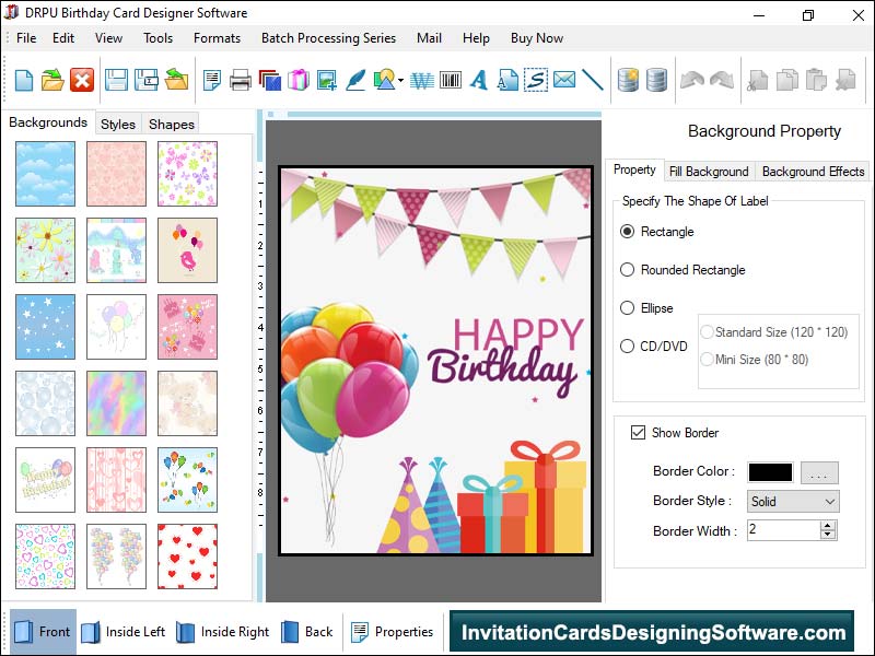 Birthday Cards Designing Software - Screenshot 1