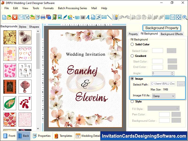 Wedding Cards Designing Software - Screenshot 1