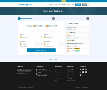 ExchangerCart - Modern Currency and Crypto Exchange Script - Screenshot 3