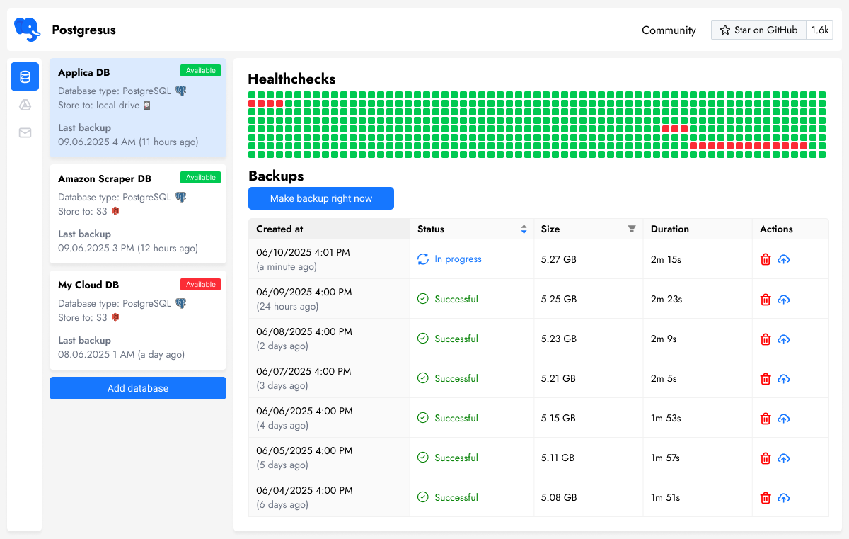 Postgresus - Screenshot 1