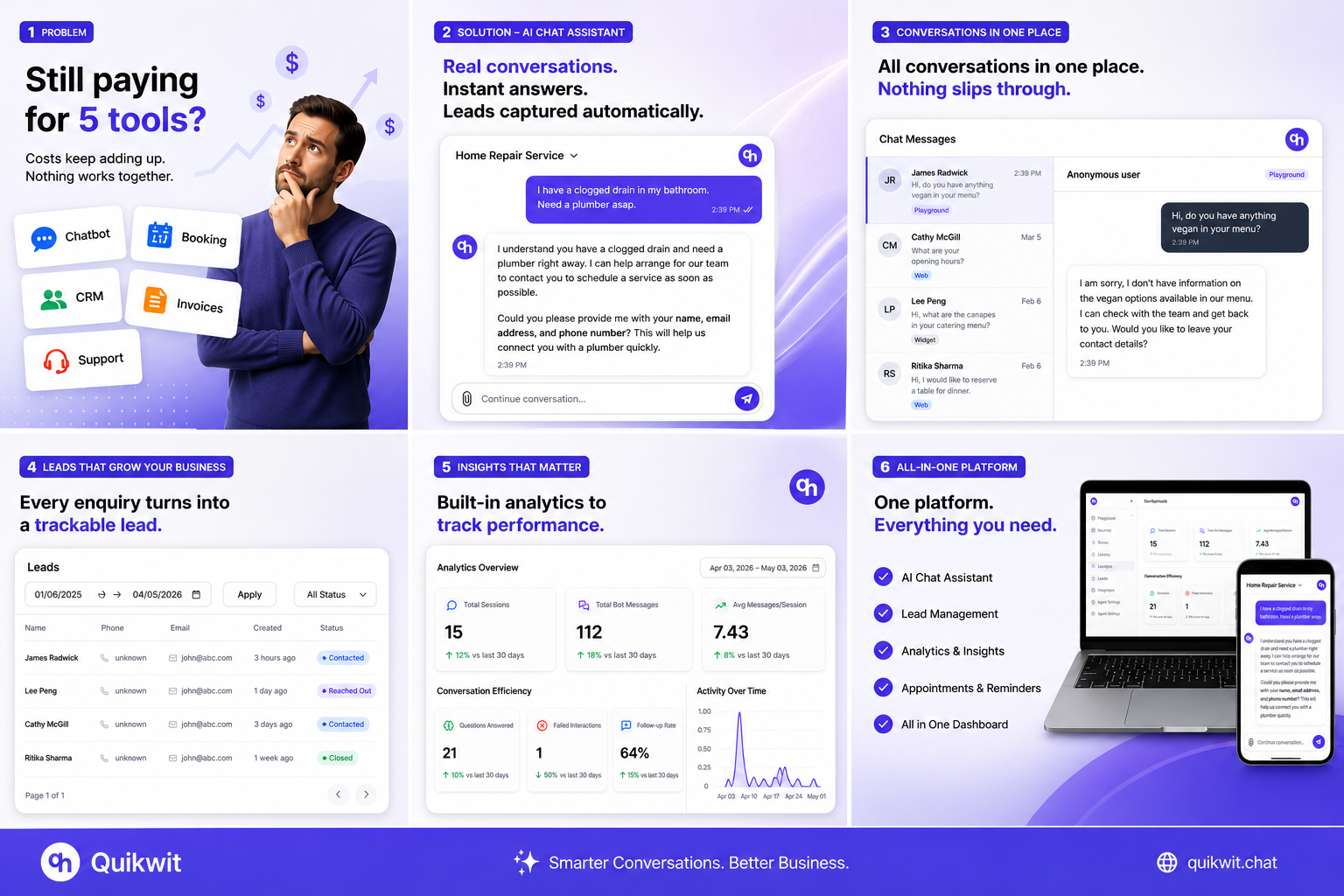 Quikwit.chat - AI Frontdesk for Your Business - Screenshot 1