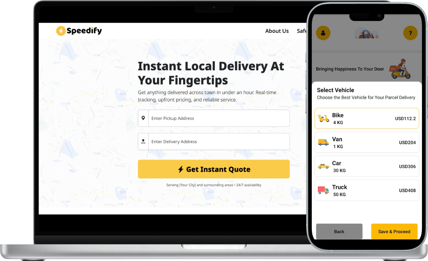 Speedify - Hyperlocal Delivery Software - Screenshot 1