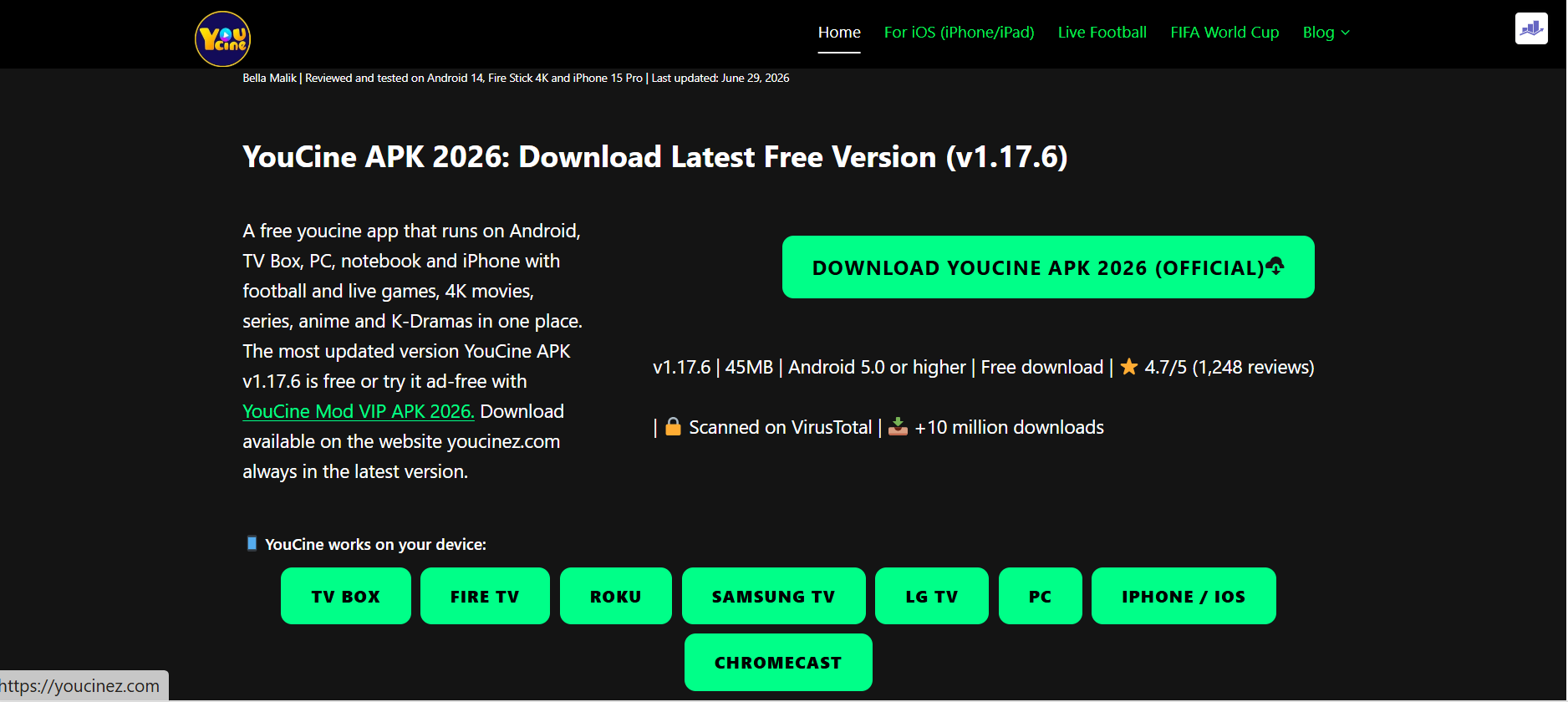 YouCine APK Entertainment Website - Screenshot 1