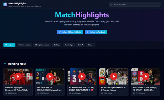 Visit Listing - MatchHighlights MatchHighlights - Screenshot 1