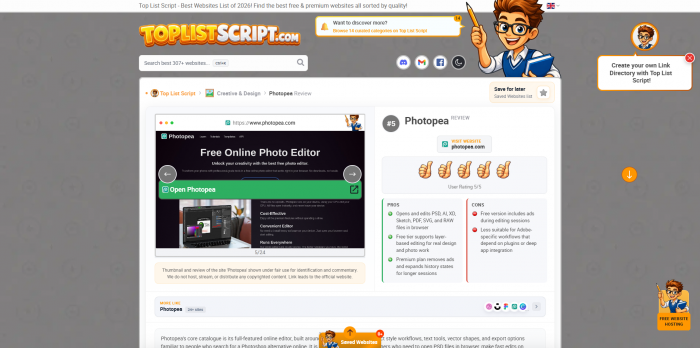 Visit Listing - PHP Link Directory Script - Top List Script & Website Review Script PHP Link Directory Script - Top List Script & Website Review Script - Screenshot 3