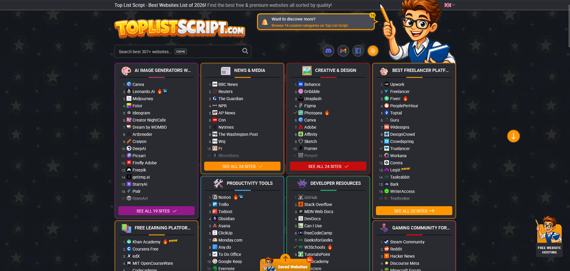 PHP Link Directory Script - Top List Script & Website Review Script - Screenshot 1