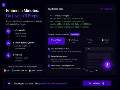 AnveVoice — Voice AI for Your Website - Screenshot 3