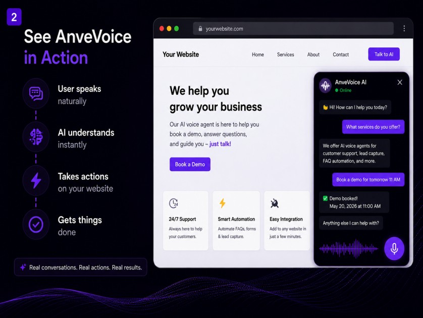 AnveVoice — Voice AI for Your Website - Screenshot 1