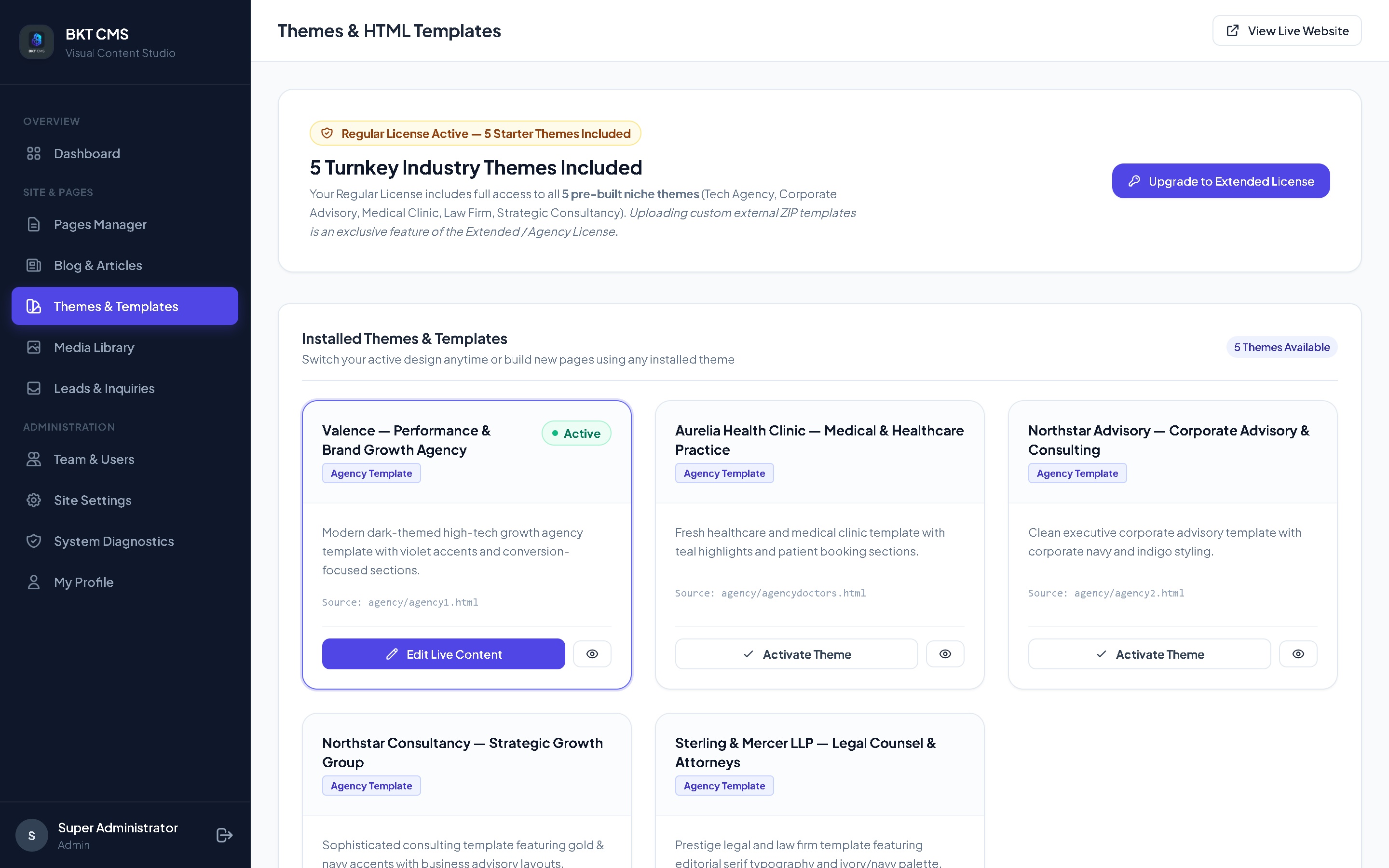 BKT CMS - Ultra-Fast Agency CMS - Screenshot 1