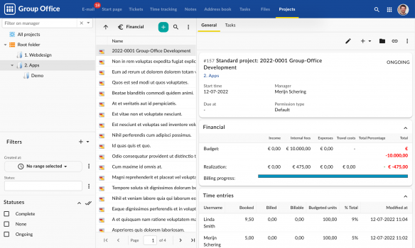 Visit Listing - Group-Office groupware and CRM Group-Office groupware and CRM - Screenshot 4