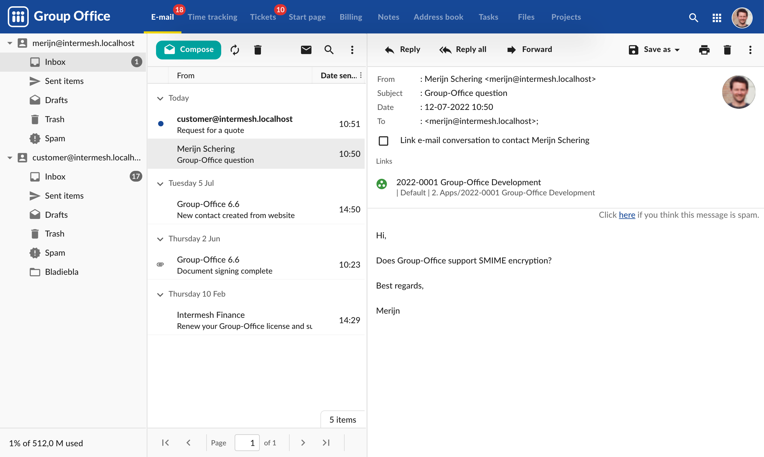 Group-Office groupware and CRM - Screenshot 3