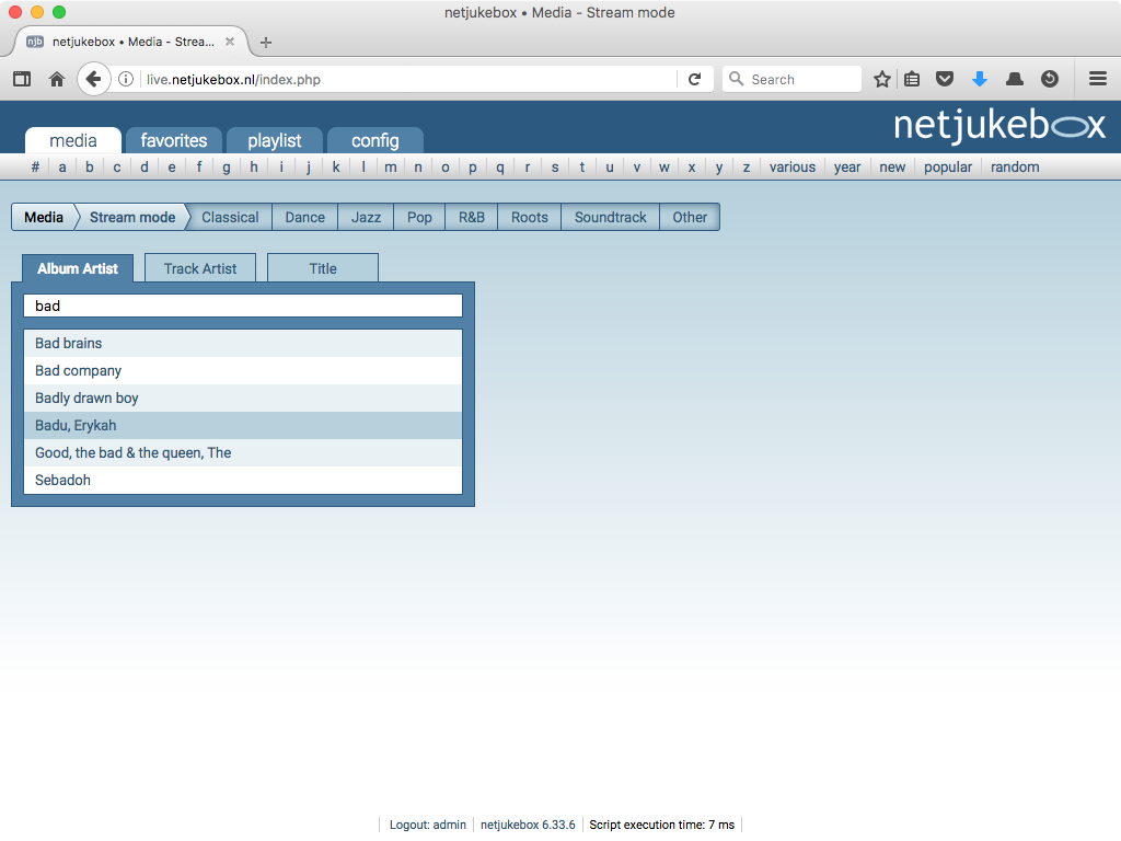 netjukebox - the flexible media share - Screenshot 2